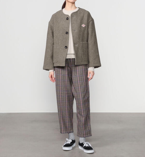 DANTON「DANTON | ウールライトパイル カラーレスジャケット WOMEN」|テーラードジャケット|