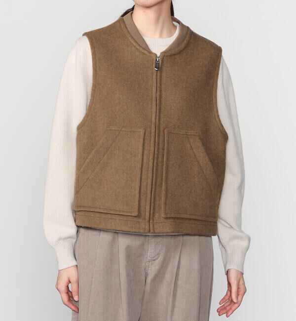  「UNFIL | 【LONDON TRADITION&times;UNFIL】ダブルフェイス ジップベスト WOMEN」|その他|CAMEL