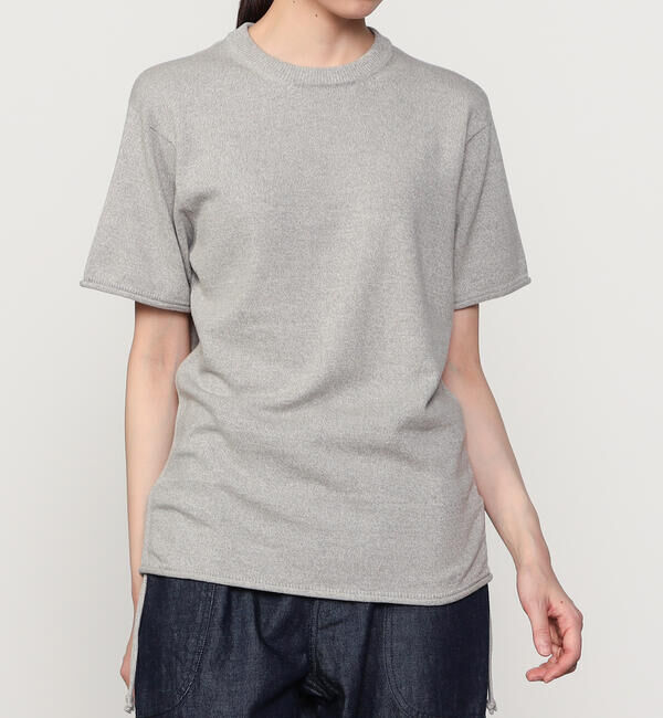 UNFIL「UNFIL | ブラッシュシルクコットン ギャザープルオーバー WOMEN」|Tシャツ・カットソー|GREY