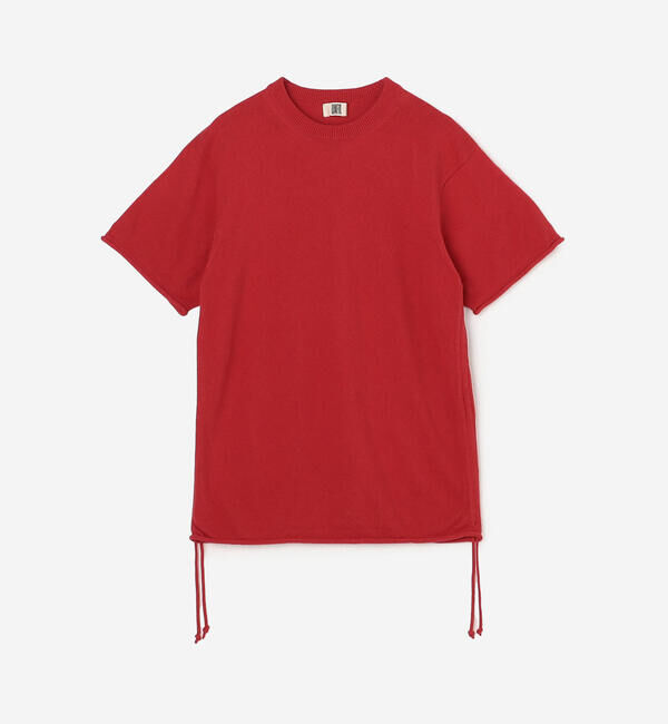 UNFIL「UNFIL | ブラッシュシルクコットン ギャザープルオーバー WOMEN」|Tシャツ・カットソー|RED
