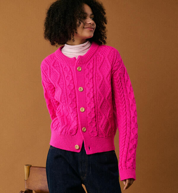  「James Charlotte | ウール アランニットカーディガン WOMEN」|ニット・セーター|