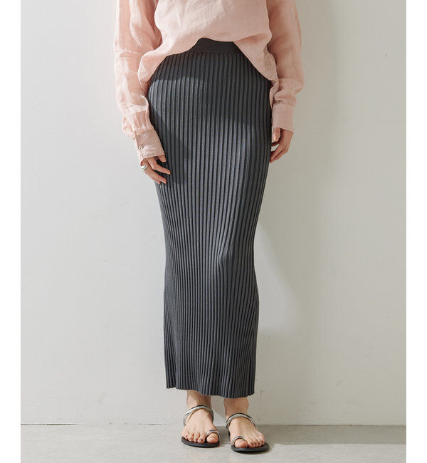  「ニットフィットスカート」|スカート|チャコールグレー