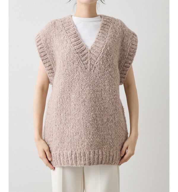  「ハンドニットVプルオーバー」|ニット・セーター|