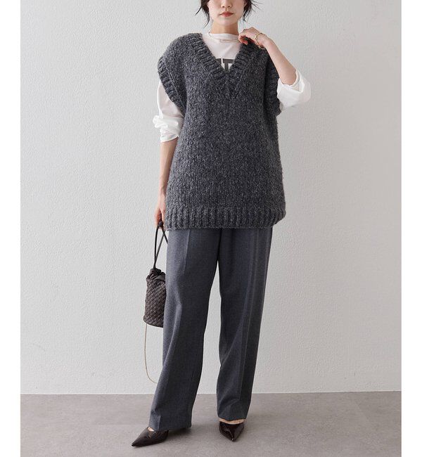  「ハンドニットVプルオーバー」|ニット・セーター|