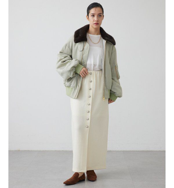 THE PAUSE「【THE PAUSE】ウールジャージボタンスカート」|スカート|