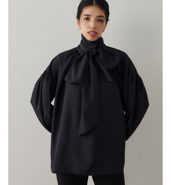  「シルキーボウタイブラウス」|シャツ・ブラウス|ブラック