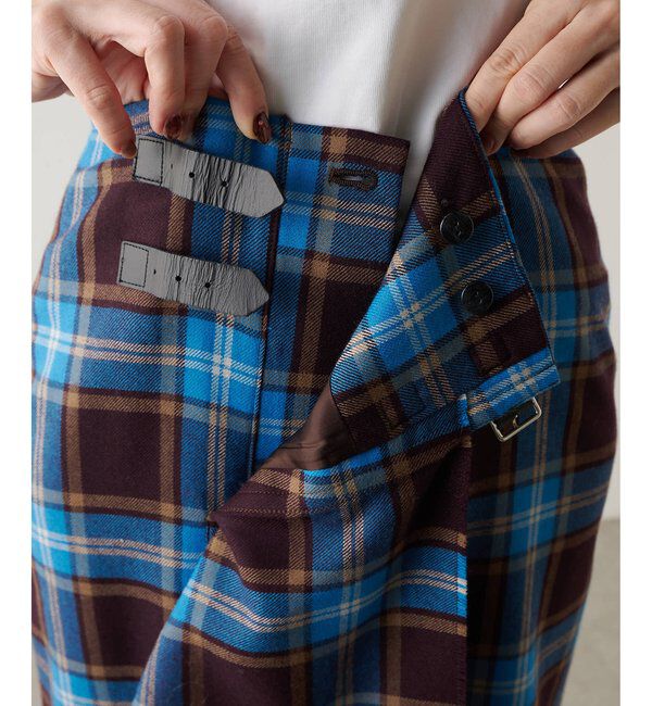  「チェックフリンジスカート」|スカート|