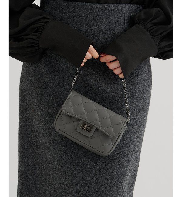 Hoaw.「【Hoaw.】チェーンミニバッグ」|トートバッグ|チャコールグレー