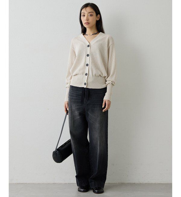  「Vネックペーパーヤーンカーディガン」|ニット・セーター|