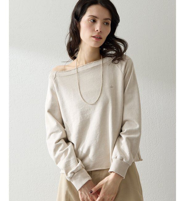  「【一部店舗＆WEB限定カラー】オフショル刺繍プルオーバー」|Tシャツ・カットソー|ベージュ
