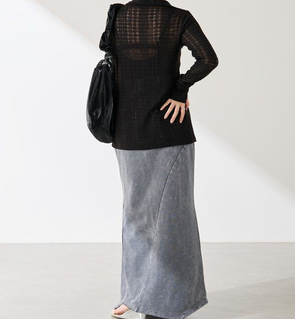  「Q.anos シアーチェック4WAYカーディガン」|Tシャツ・カットソー|