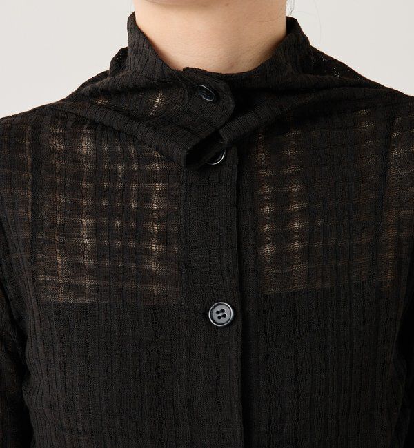  「Q.anos シアーチェック4WAYカーディガン」|Tシャツ・カットソー|