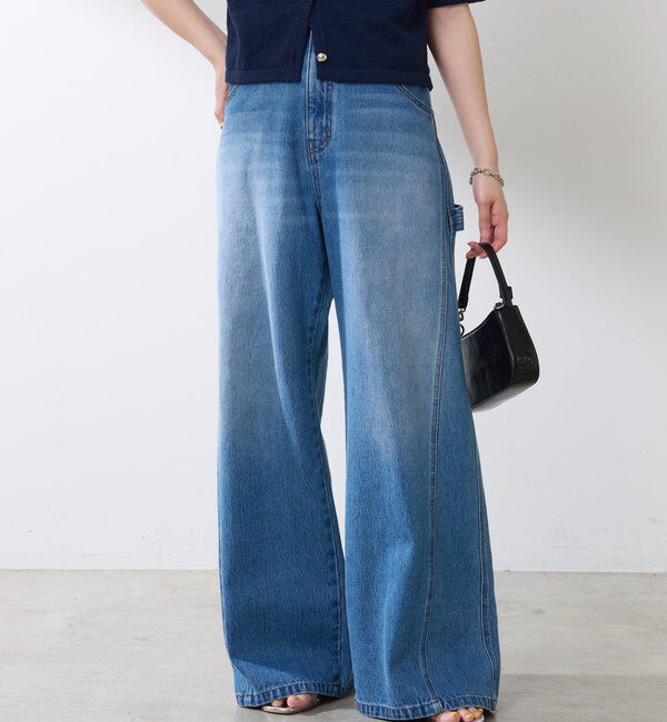 「【ウエスト調整できる】Q.anos ルーズアジャストデニム」|デニム|
