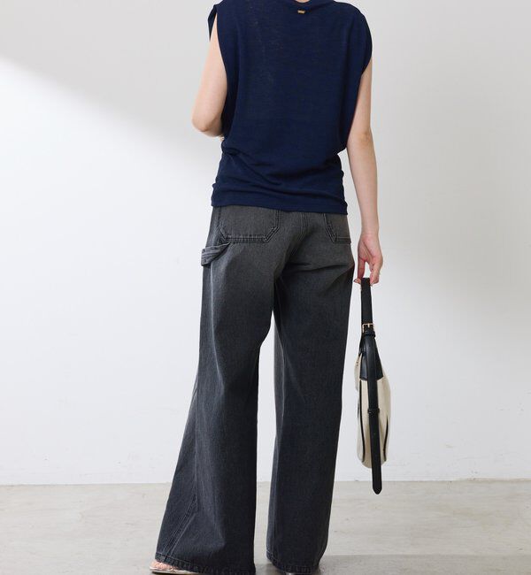  「【ウエスト調整できる】Q.anos ルーズアジャストデニム」|デニム|