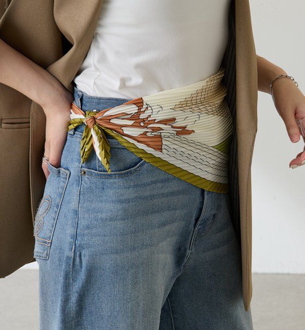  「【PAPILLONNER/パピヨネ】プリーツスカーフ」|マフラー|