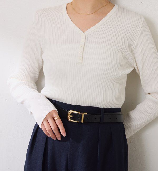  「ヘンリーネックVニット」|ニット・セーター|