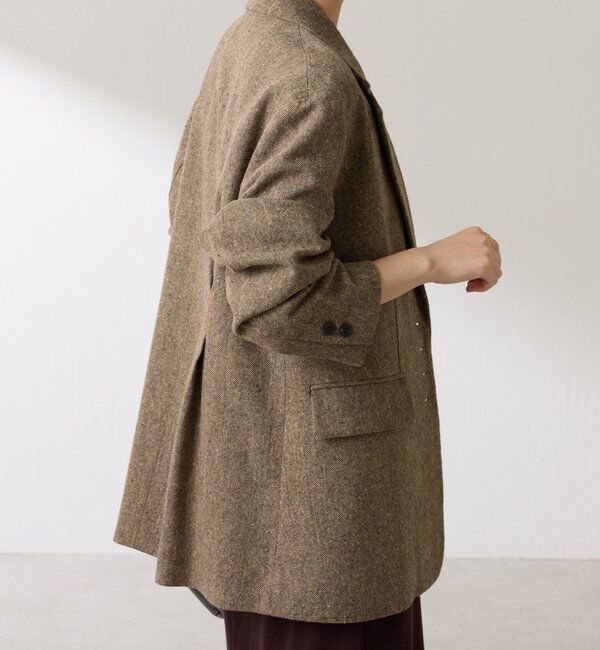  「【腰回りカバー】ネップオーバージャケット」|テーラードジャケット|