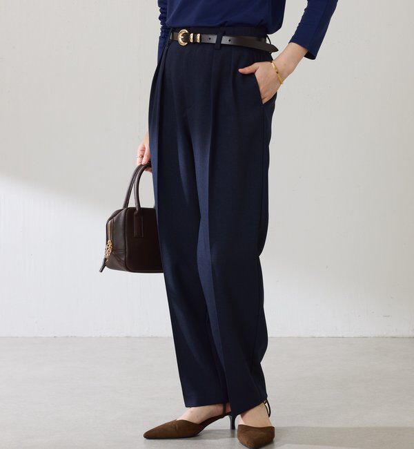  「ウールライクテーパードパンツ」|チノ|