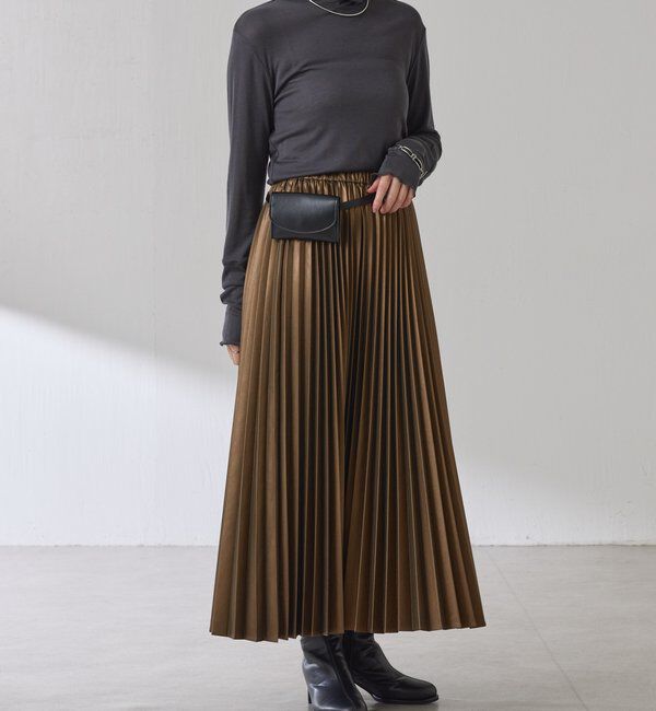  「フェイクレザープリーツスカート」|スカート|