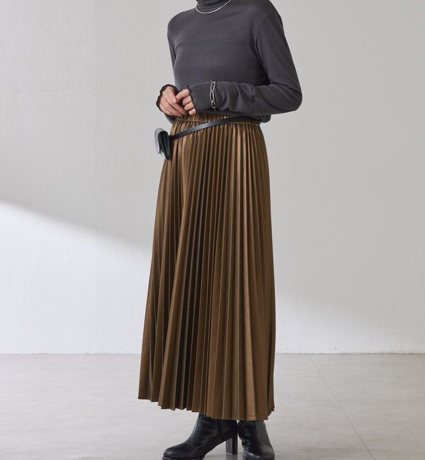  「フェイクレザープリーツスカート」|スカート|