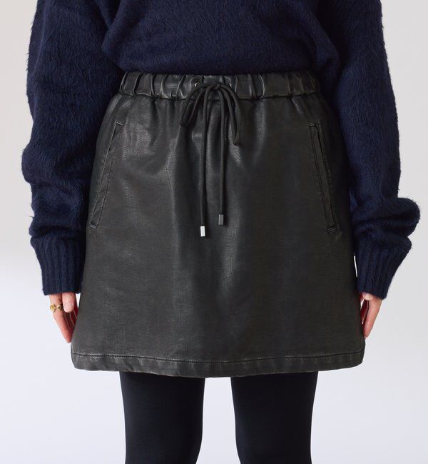  「レザーライクミニスカパン」|スカート|