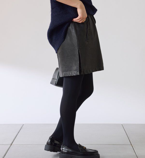  「レザーライクミニスカパン」|スカート|