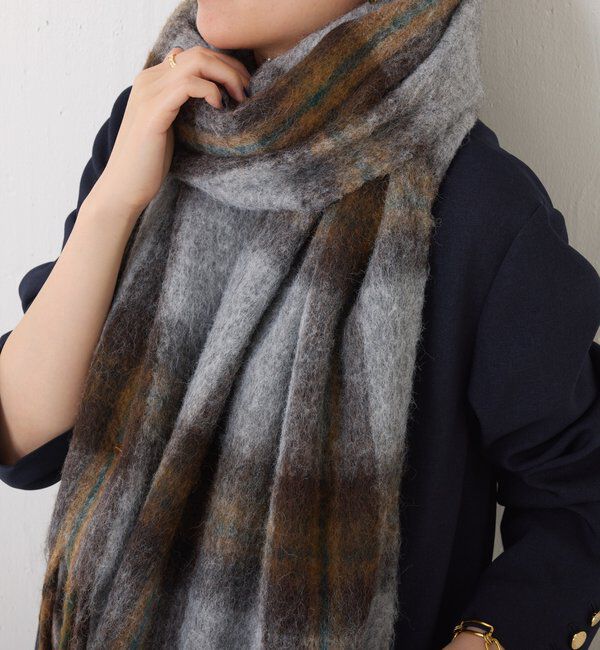  「【PAPILLONNER/パピヨネ】ボリュームチェックストール」|マフラー|