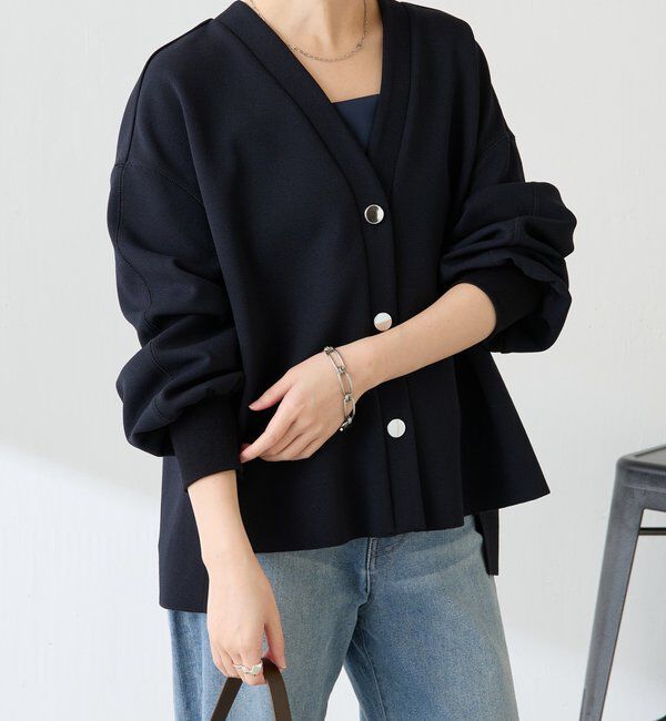  「メタル釦ジョーゼットカーディガン」|Tシャツ・カットソー|