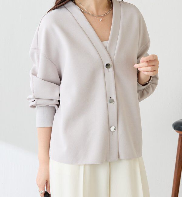  「メタル釦ジョーゼットカーディガン」|Tシャツ・カットソー|