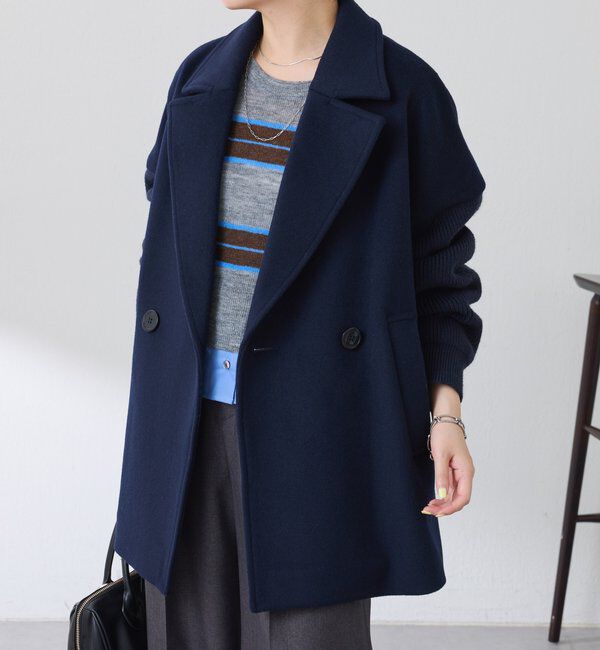  「ニットスリーブダブルコート」|その他|