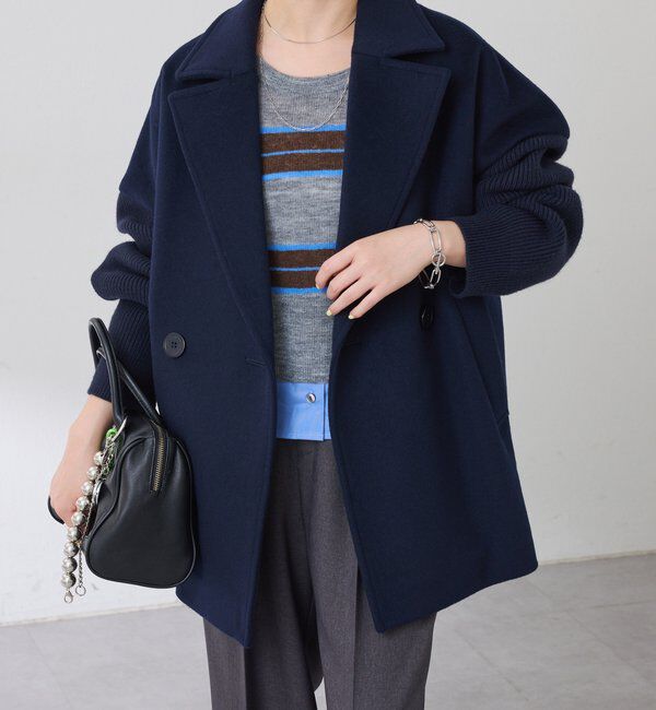  「ニットスリーブダブルコート」|その他|