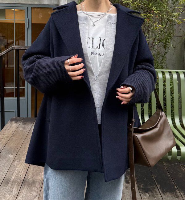  「ニットスリーブダブルコート」|その他|