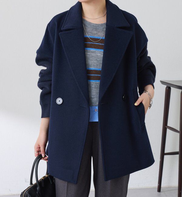 「ニットスリーブダブルコート」|その他|