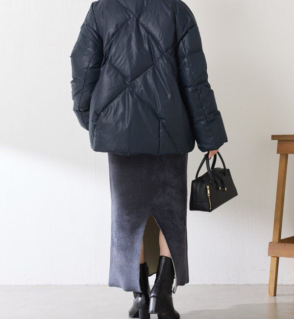  「【マット見え/軽量コート】ライトエンボスノーカラーダウン」|その他|