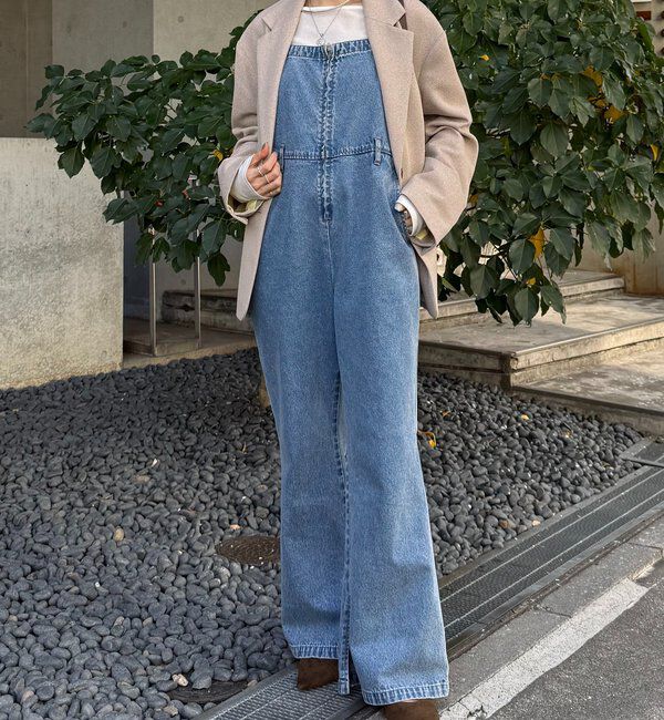  「Q.anos フレアデニムロンパース」|ワンピース|