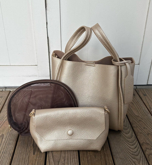  「【ベストセラーアイテム】ミニショルダー付ソフトレザー調ミニバッグ」|トートバッグ|