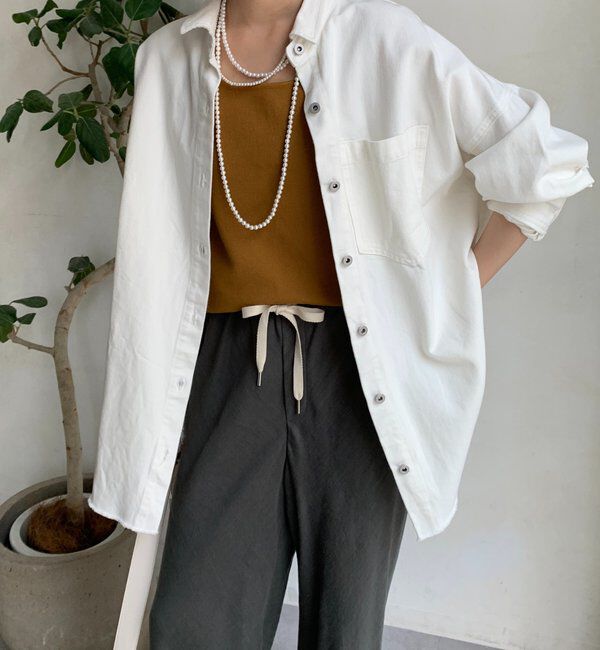  「【新色追加】ダメージデニムシャツ」|シャツ・ブラウス|