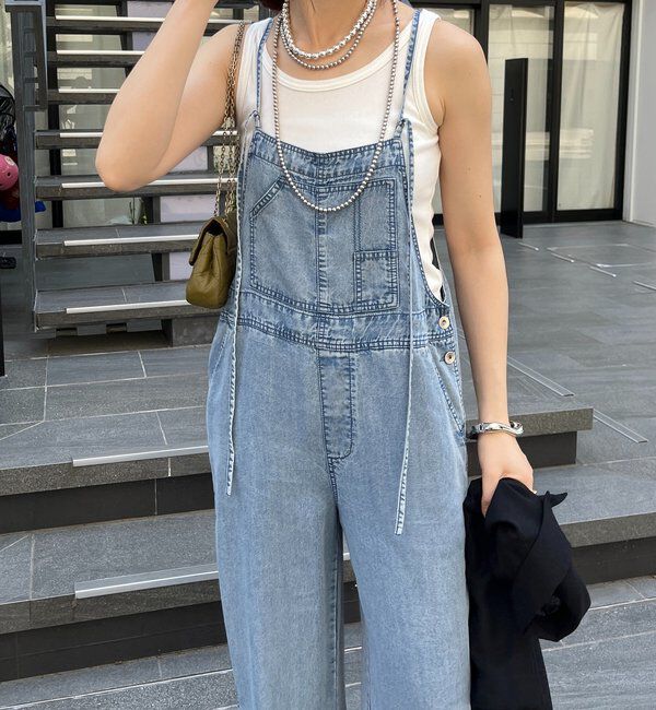  「【新色追加】リヨセルデニムオールインワン」|ワンピース|