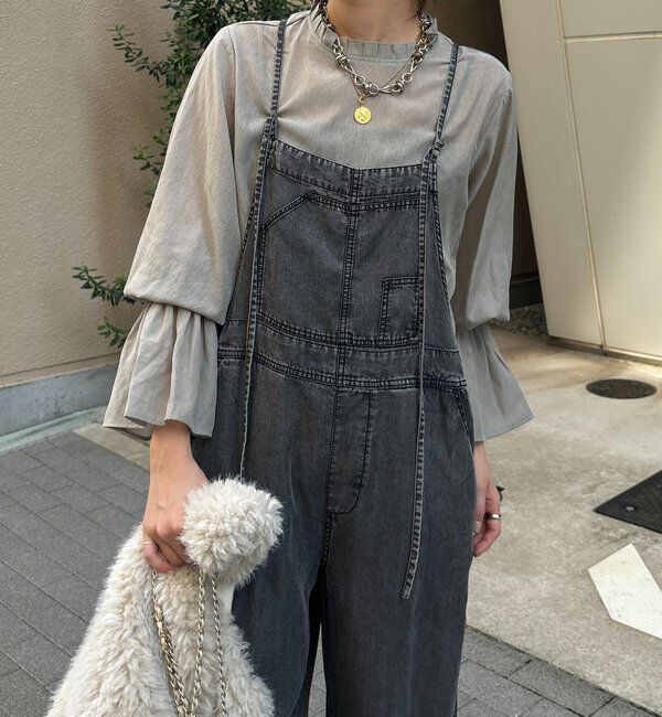  「【新色追加】リヨセルデニムオールインワン」|ワンピース|