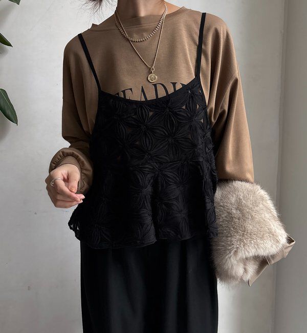  「【WEB限定】チュールフラワーキャミ」|シャツ・ブラウス|