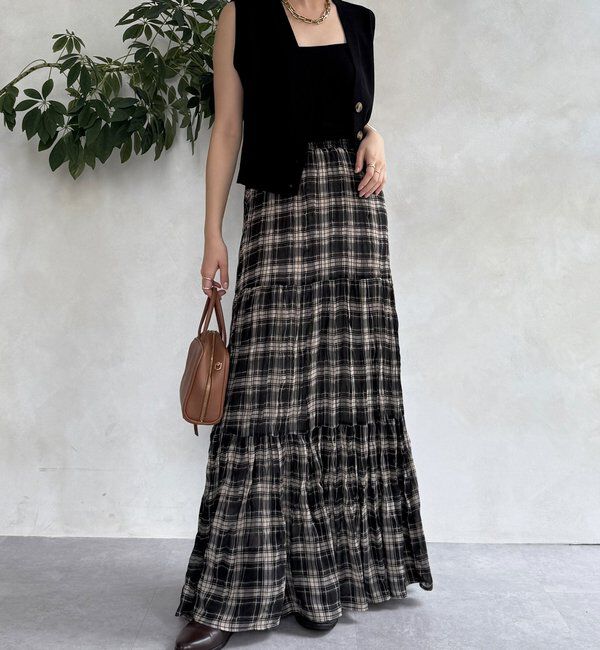  「チェックワッシャースカート」|スカート|
