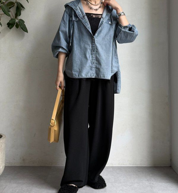  「シアーデニムフーディーシャツ」|シャツ・ブラウス|