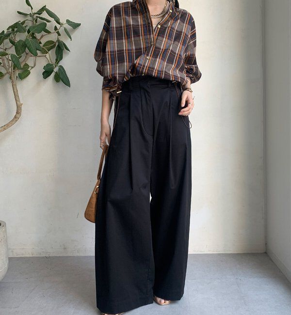  「ストレッチサテンバレルパンツ」|チノ|