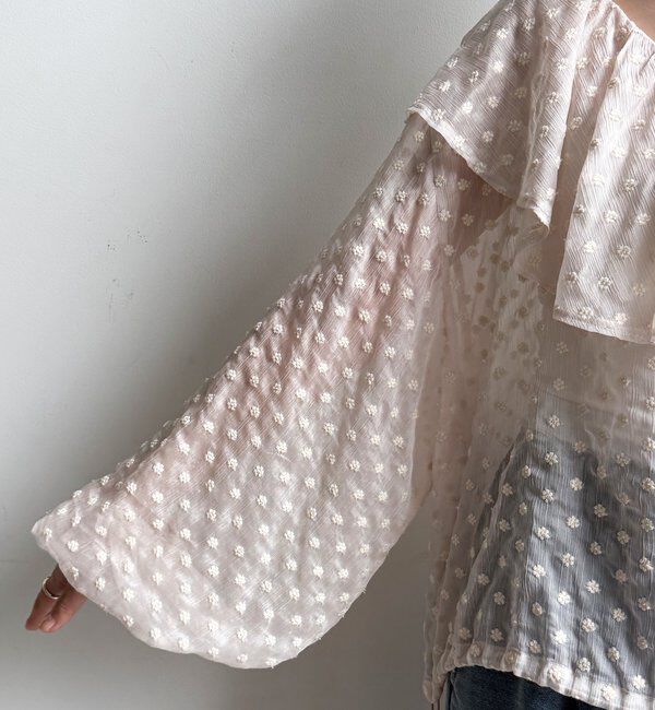  「フラワー刺繍フリルブラウス」|シャツ・ブラウス|