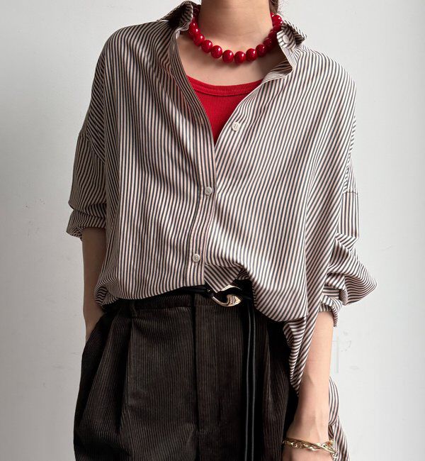  「ストライプポンチョブラウス」|シャツ・ブラウス|