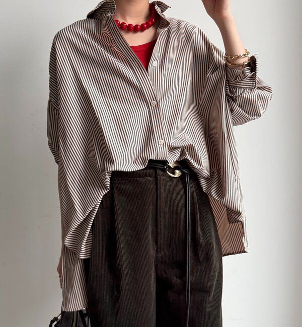  「ストライプポンチョブラウス」|シャツ・ブラウス|