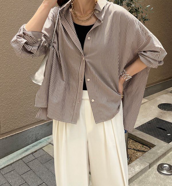  「ストライプポンチョブラウス」|シャツ・ブラウス|