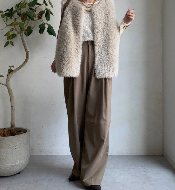  「リンクルフラワーシャーリングプルオーバー」|Tシャツ・カットソー|