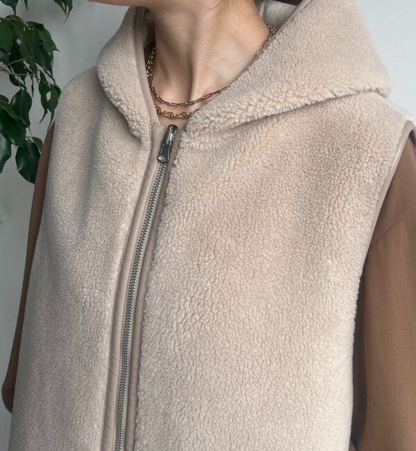  「ボア切替フーディージレ」|ベスト・ジレ|