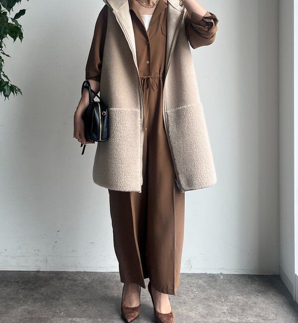  「ボア切替フーディージレ」|ベスト・ジレ|